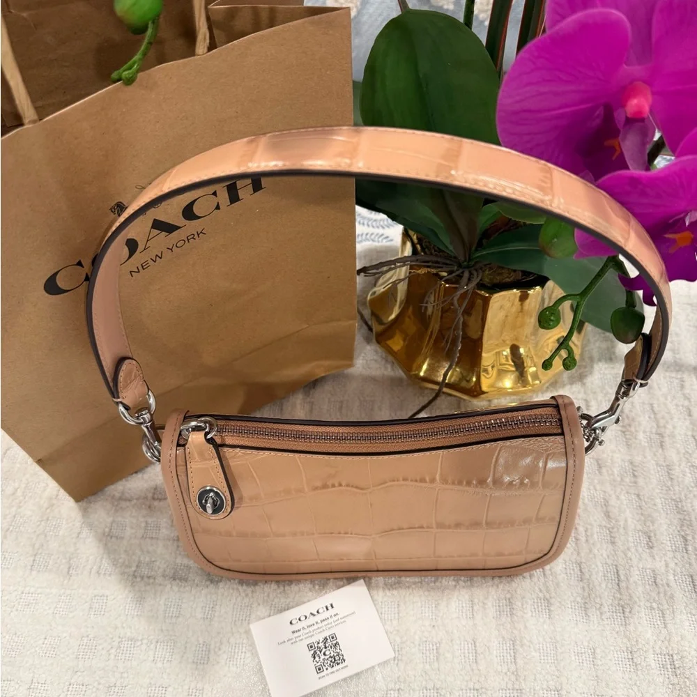 Coach Croc-Embossed Leather Swinger 20, BRAND NEW! - Picture 5 of 12
